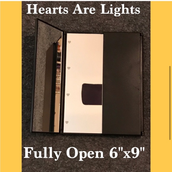 Tri-Fold Heart Lighted Mirror - Picture 3 of 4
